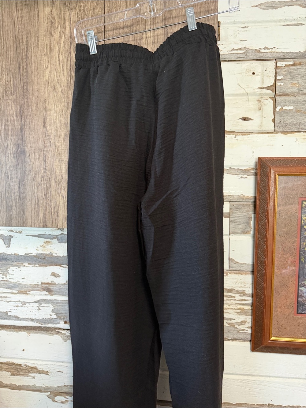 Zenana Outfitters Black Drawstring Wide-Leg Joggers - Picture 7 of 8